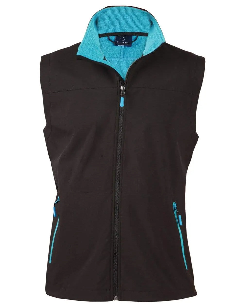 Rosewall Soft Shell Vest Ladies' Jk46 Casual Wear Winning Spirit Black/Cyan 8